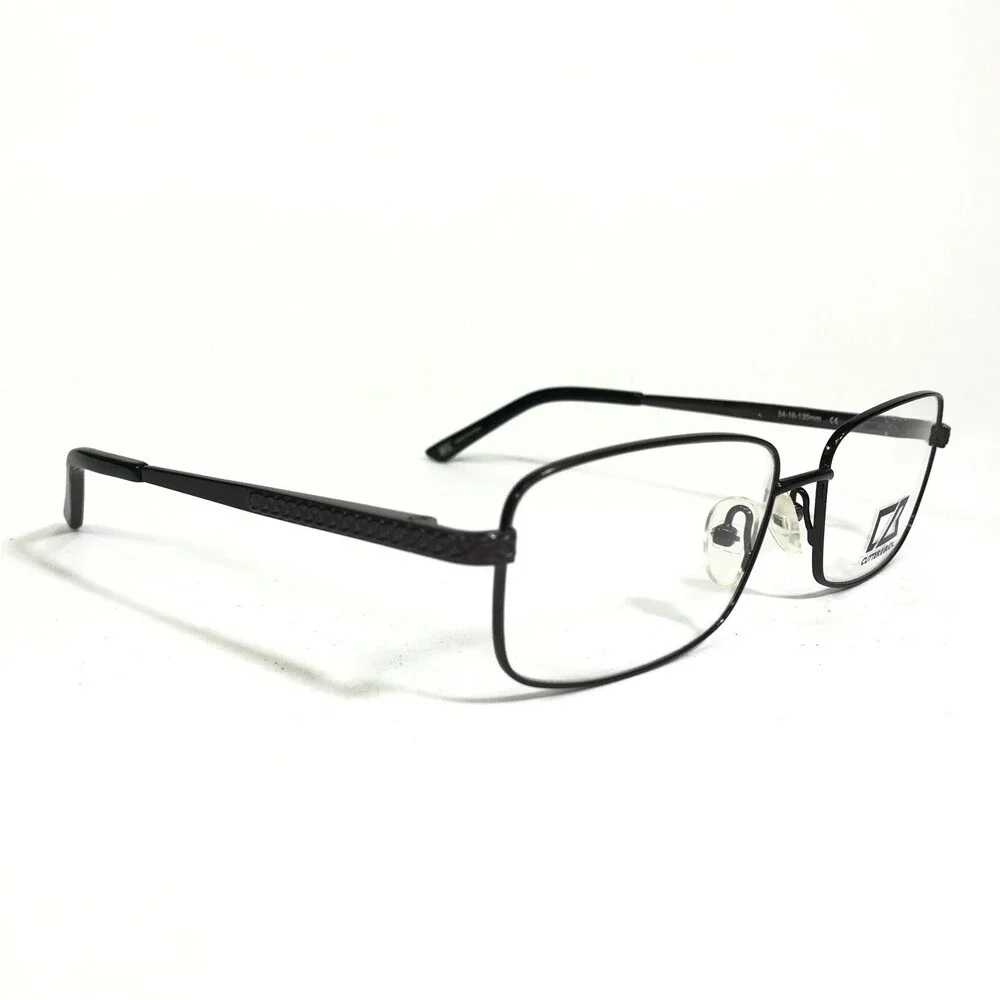 Cutter & Buck Eyeglasses Frames Locust Gunmetal Black Rectangular 54-16-135